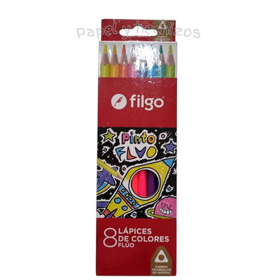 Lápices de Colores Filgo Fluo x8