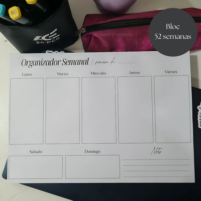 Bloc organizador semanal A4 