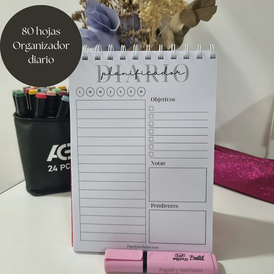 Organizador diario anillado -80 hojas
