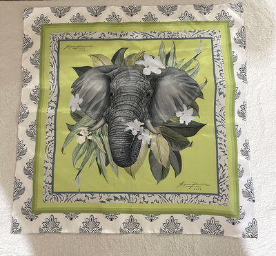 • pañuelo elefante | fondo verde •