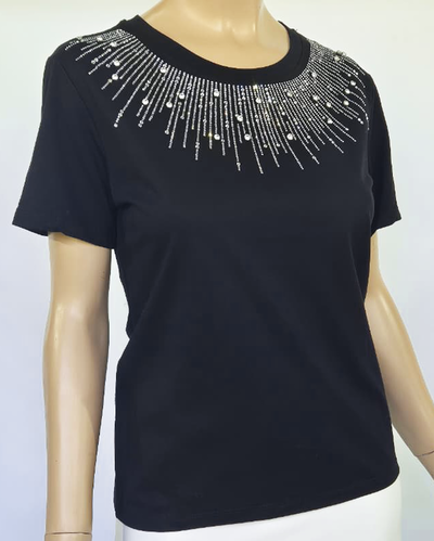 Top Algodón 014 Rayos Strass