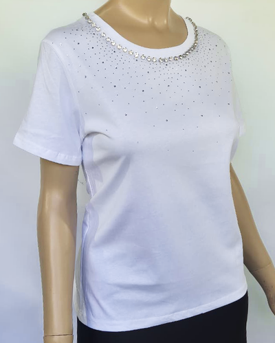 Top Algodón 015 Cuello Strass