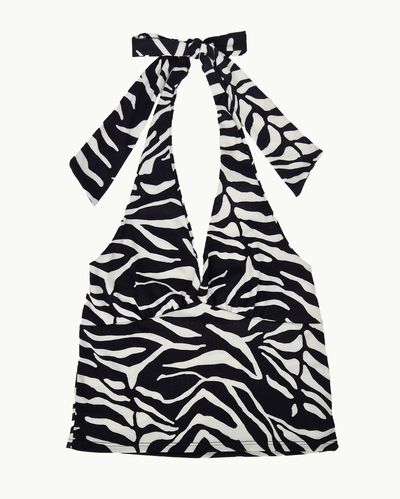 Top Morley Print Escote Halter con Moño