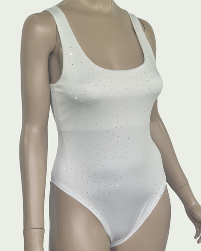 Body Microfibra con Strass Sin Mangas