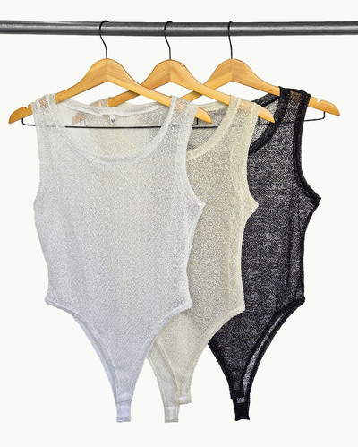 Body Lurex Translúcido Sin Mnagas