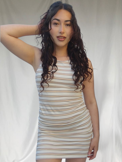 Vestido Modal Soft Rayado Sin Mangas