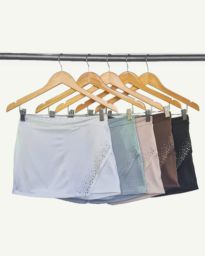 Pollera Pantalón Microfibra con Hotfix