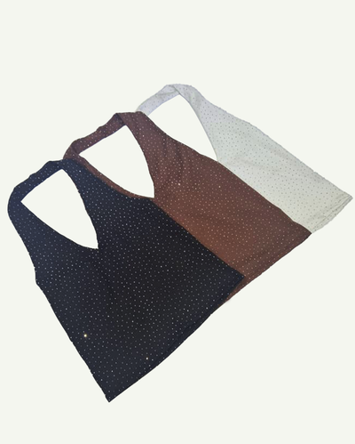 Top Halter Microfibra con Strass
