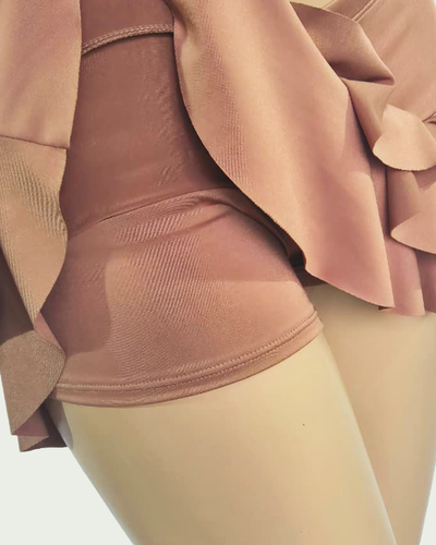 Pollera Pantalón Microfibra con Volados