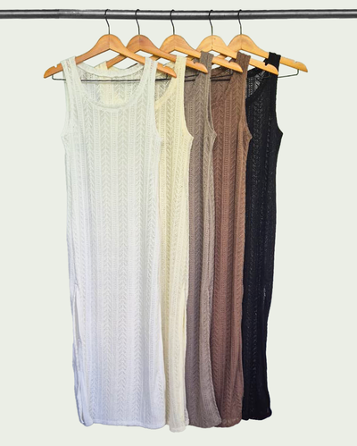 Vestido Tejido Saona con Doble Tajo