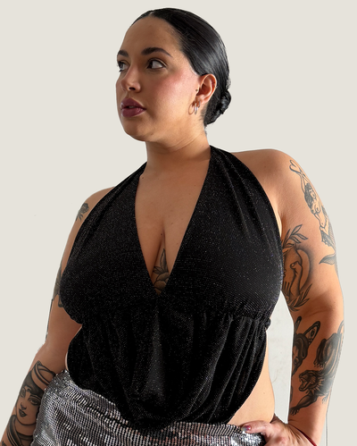 Top Halter Buche con Espalda Descubierta Lurex Million