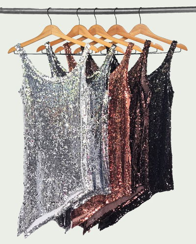 Vestido Lentejuelas Asimétrico