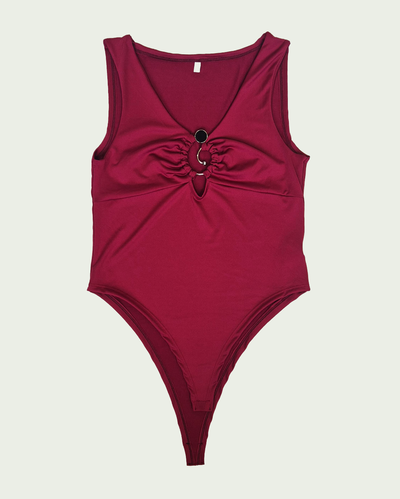 Body Sin Mangas Microfibra con Aplique Negro