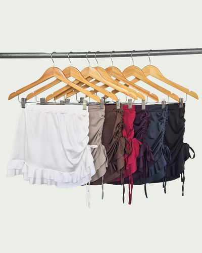 Falda Microfibra con Volados y Frunce Ajustable