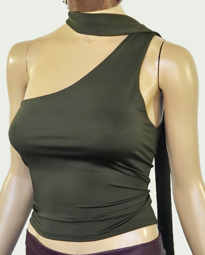 Top Microfibra Asimetrico con Lazo