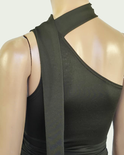 Top Microfibra Asimetrico con Lazo