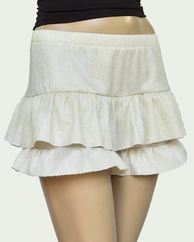 Pollera Pantalón Bruselas Foil con Volados