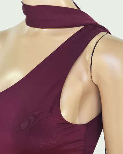 Body Microfibra Asimetrico con Lazo