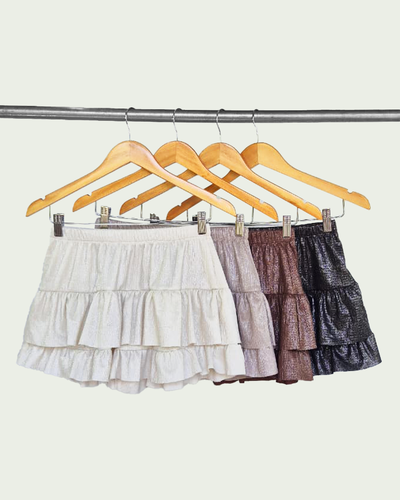 Pollera Pantalón Bruselas Foil con Volados