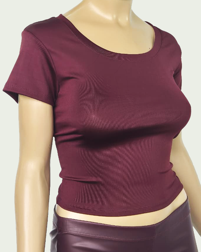 Top Mangas Cortas Baby Rib Escote Redondo