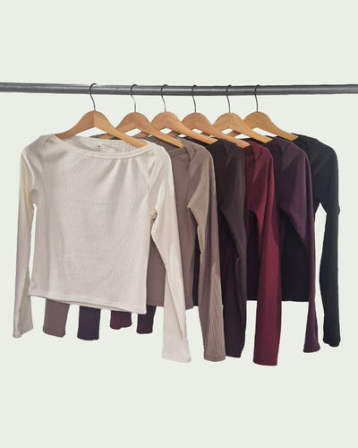 Top Rib Brushed Manga Larga