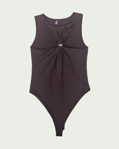 Body Microfibra con Aplique Central