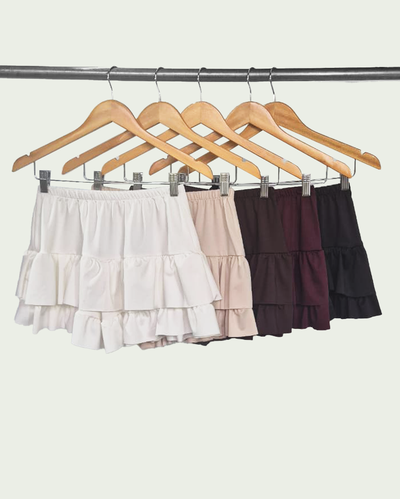 Pollera Pantalón Microfibra con Volados