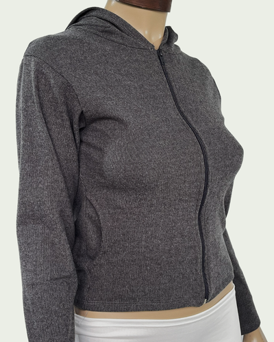 Campera Darlon Rib con Capucha y Bolsillos