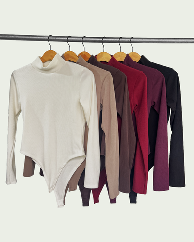 Body Darlon Rib Media Polera con Mangas Largas