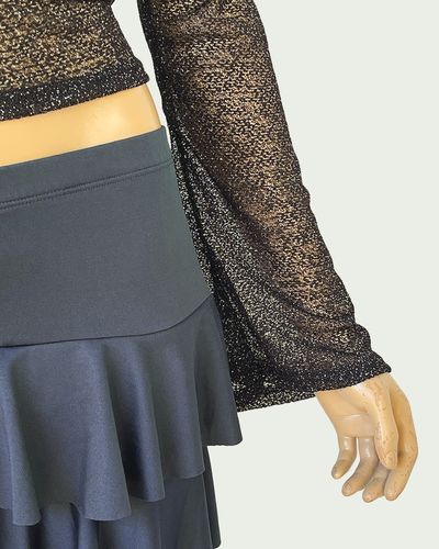 Top Lurex Translúcido Mangas Acampanadas