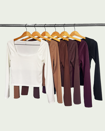 Top Morley con Escote Cuadrado y Mangas Largas