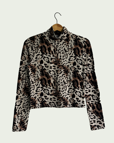Media Polera Modal Soft Print con Mangas Largas