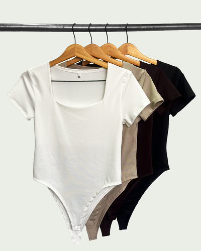 Body Microfibra Escote Cuadrado Mangas Cortas
