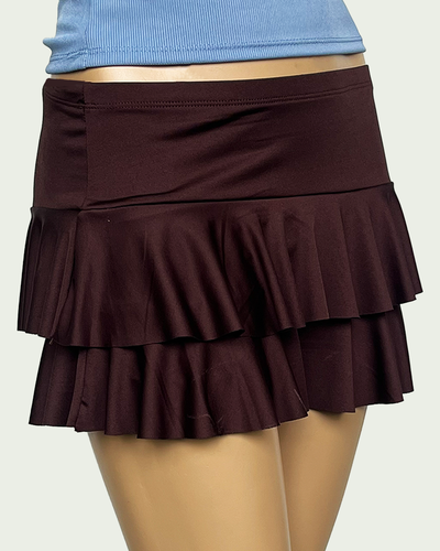 Pollera con short Microfibra con Volados