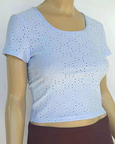 Top Broderie Manga Corta