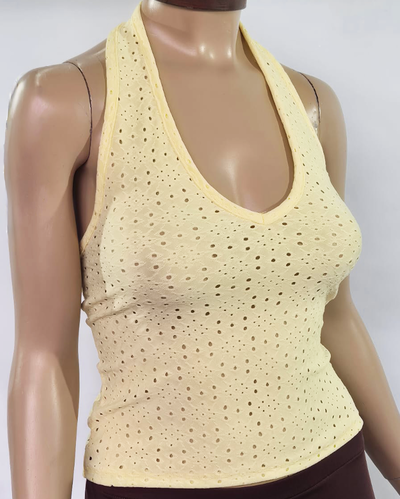 Top Escote Halter Broderie