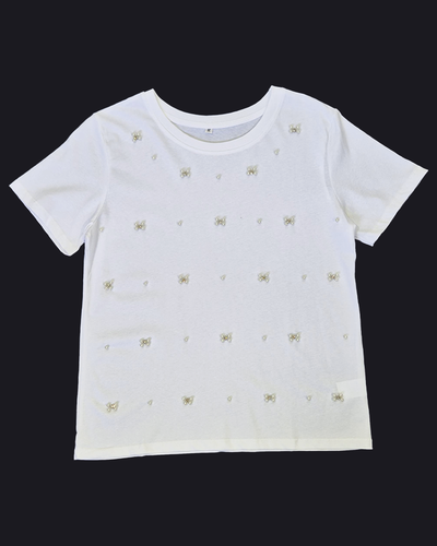 Top Algodón 029 Flores Perlas y Strass