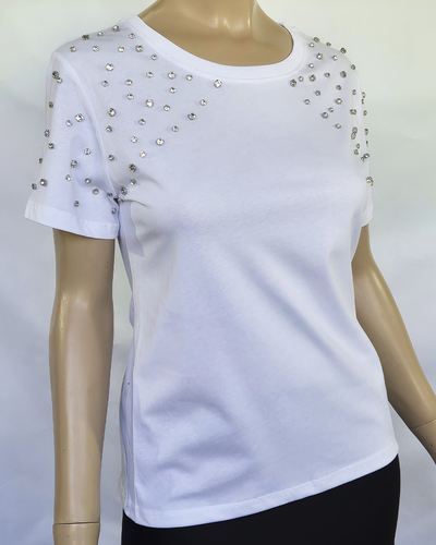 Top Algodón 004 Strass Mangas