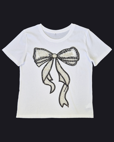 Top Algodón 001 Moño Lentejuelas