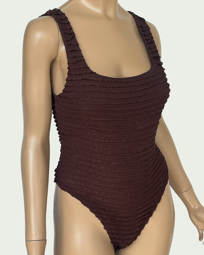 Body Mini Ruffle Sin Mangas Escote Cuadrado