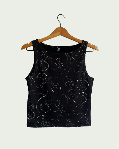 Musculosa Microfibra Tachas Cuello Bote