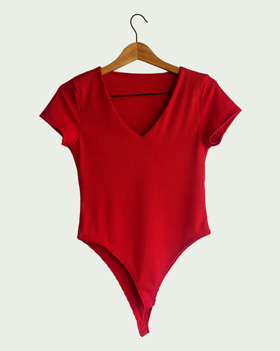 Body Morley Escote V y Mangas Cortas