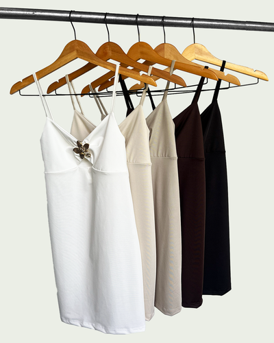 Vestido Breteles Microfibra Flor