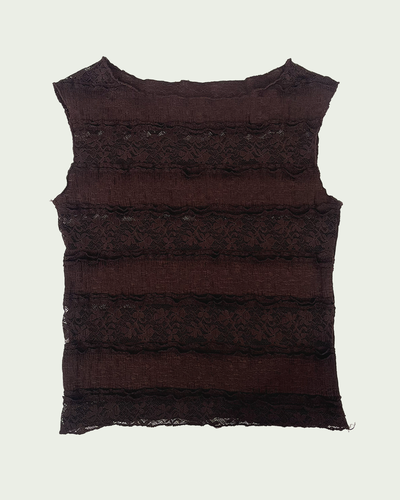 Musculosa Cuello Bote Encaje Parches