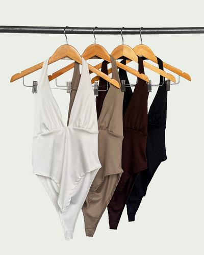 Body Microfibra Halter Escote V