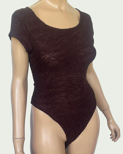 Body Jacquard Festival con Mangas Cortas y Escote Redondo