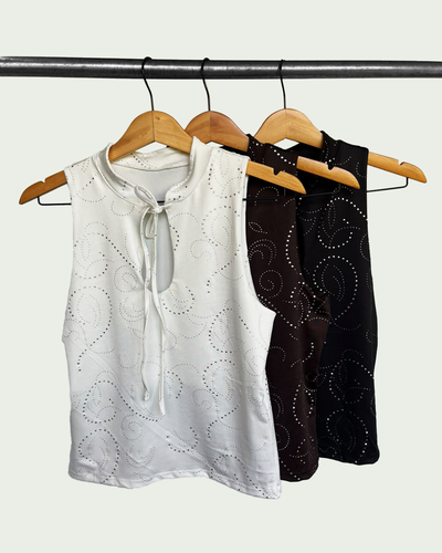 Top Microfibra Tachas Mao con Lazo