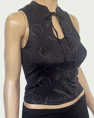Top Microfibra Tachas Mao con Lazo