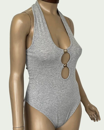 Body Baby Rib Halter con Abertura y Apliques