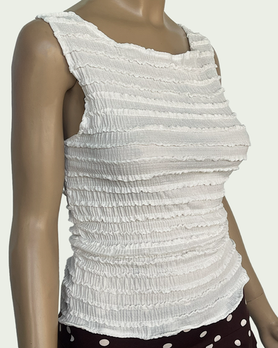 Musculosa Oriana Cuello Bote y Frunce